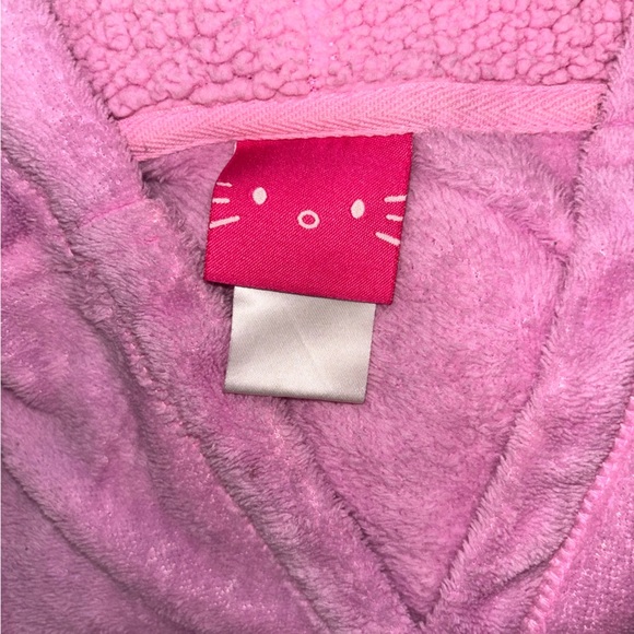 HELLO KITTY soft plush pink hoodie womens size M - Picture 2 of 4